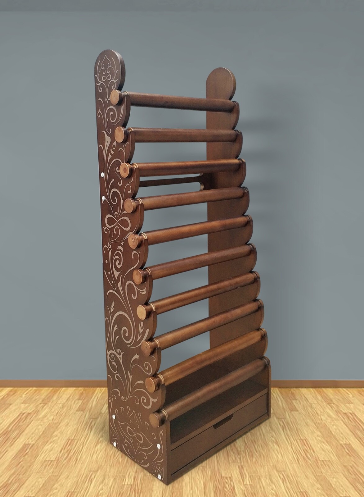 Giant 10 Tier Dark Wood Bracelet & Bangles Display Stand Holder +Free Shipping