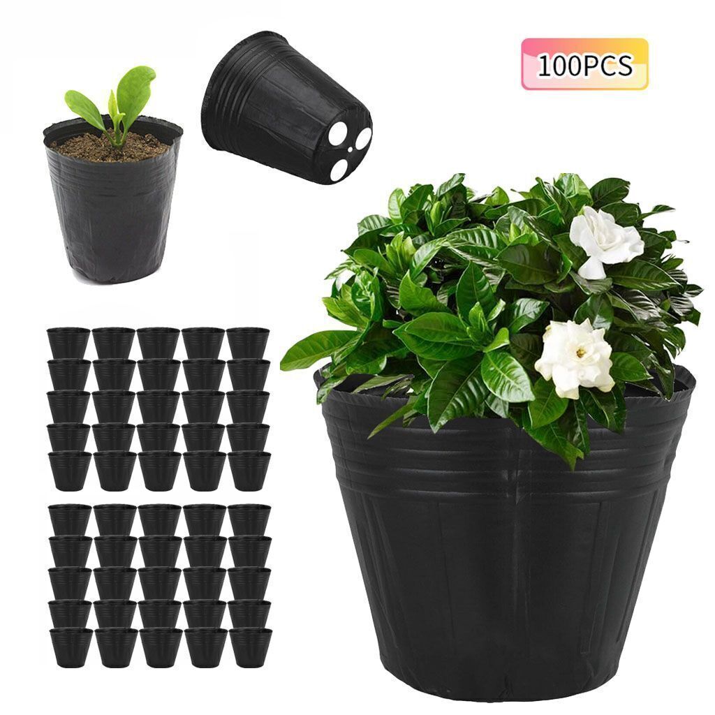100 Plastic Plant Nursery Seed Starting Pots for Succulent Seedling Garden S M L