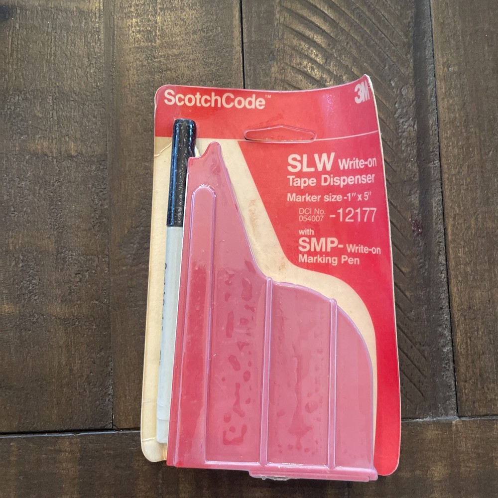 3M SLW ScotchCode Write-On Dispenser 1” X 5” W/Marking Pen