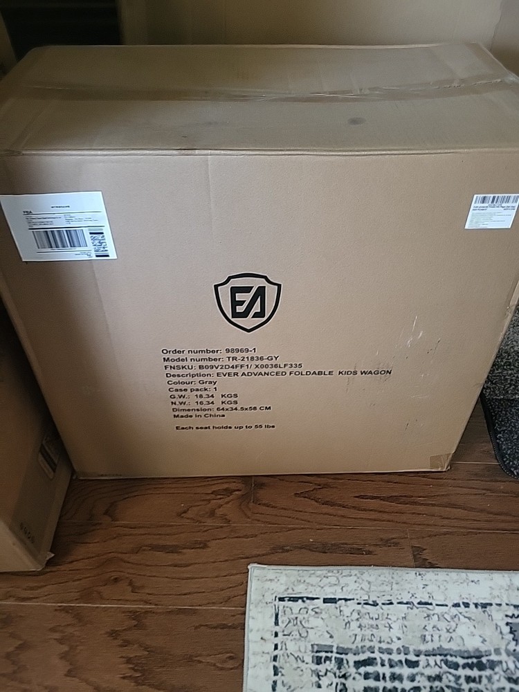 EVER ADVANCED Side-Unzip Stroller Wagon for 2 Kids Double All Terrain Push Pull