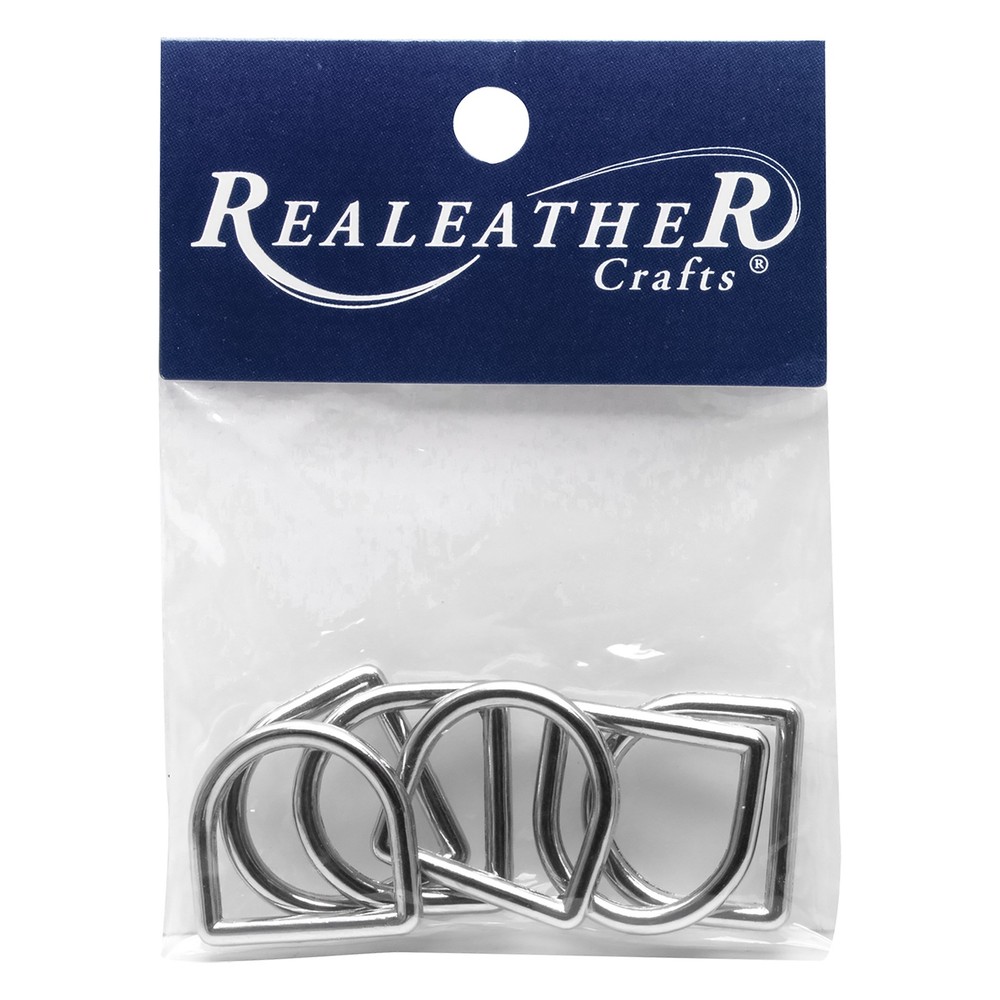 Realeather(R) Crafts D-Ring 3/4" 6/Pkg-Nickel - 3 Pack