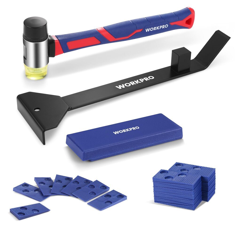 WORKPRO 43PC Laminate Flooring Installation Kit W/Pull and Pry Bar Rubber Mallet