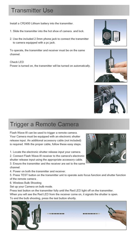 NEW SMDV FLASHWAVE-3 Wireless Flash Trigger Shutter Remote Release Transmitter