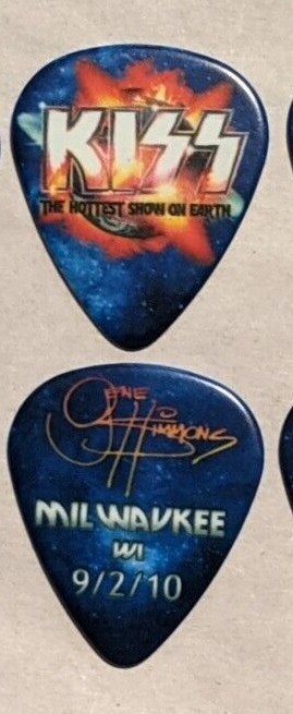 KISS 9-2-2010 MILWAUKEE WI  Hottest Show On Earth Guitar Pick GENE SIMMONS
