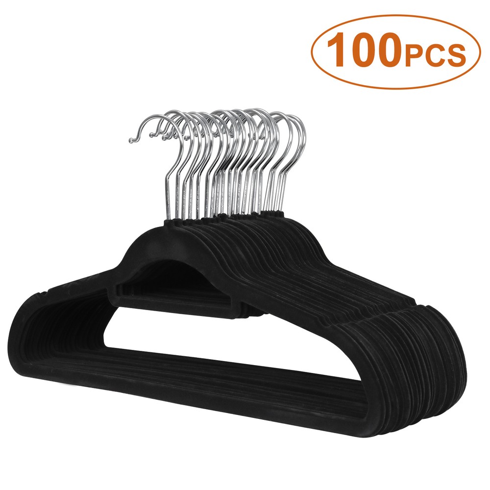 100pcs Home Galvanized Sturdy Flocked Clothes Hanger Bar for Socks Multipurpose