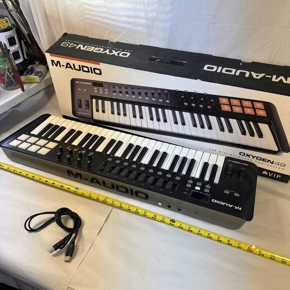 M-Audio Oxygen49 MIDI Keyboard Controller w/ USB Cable Tested Working
