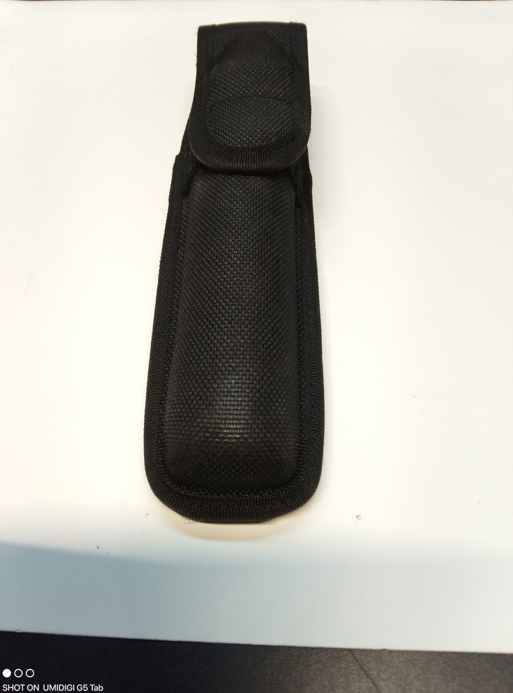 BIANCHI BLACK FLASHLIGHT HOLDER WITH BELT LOOP.