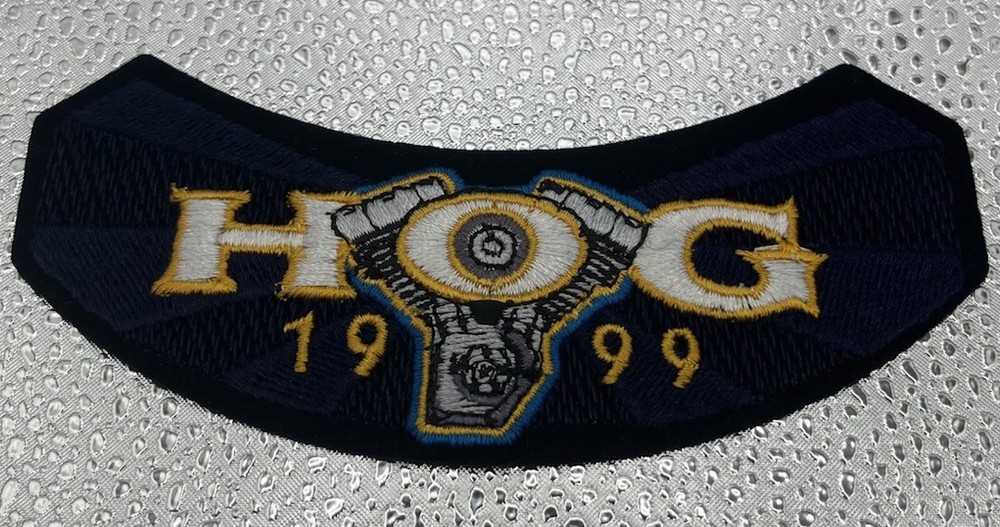 1999 Harley Owners Group HOG V-Twin Engine Rocker Patch Large Vest Jacket Back
