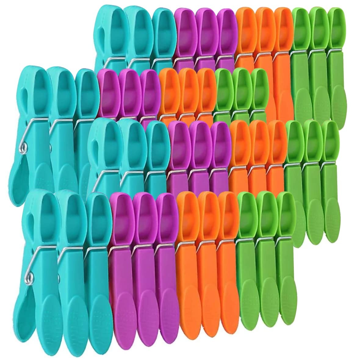 48 PCS Colored Plastic Clothespins,Heavy Duty Clothes Pins with Springs