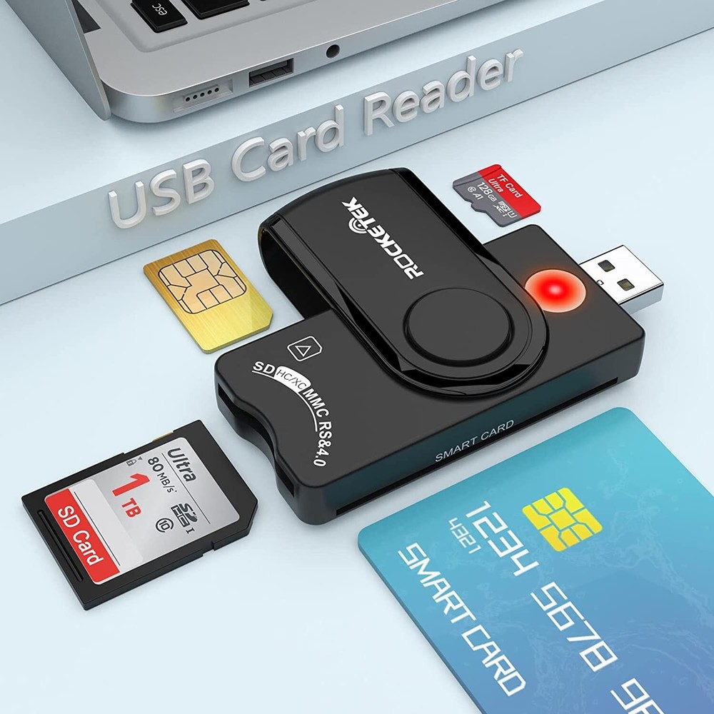 USB Smart Card Reader DOD Military USB Cac Memory Card Reader SDHC/SDXC/SD Card