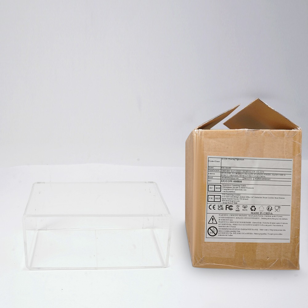 2Tiers Clear Acrylic Wall-Mounted Bedside Table Rectangular Floating Nightstand