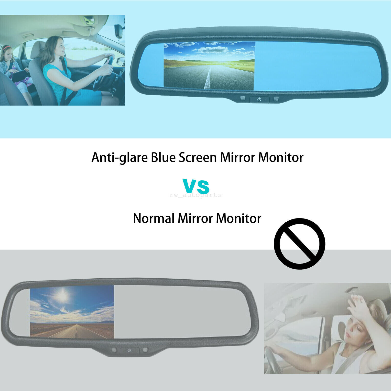 4.3" Interior Rear View Backup Mirror Monitor Anti-glare For Ford F150 2009-2016