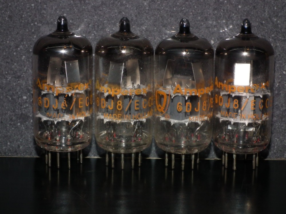 6DJ8 ECC88 Amperex PQ Holland Matched Pair Used Tested 95% A Frame Getter