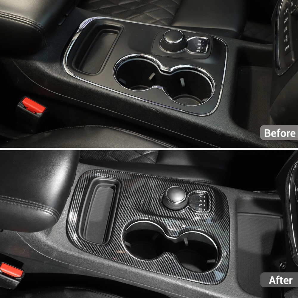 Center Console Gear Shift Cover Trim Panel Decor for Dodge Durango Carbon Fiber