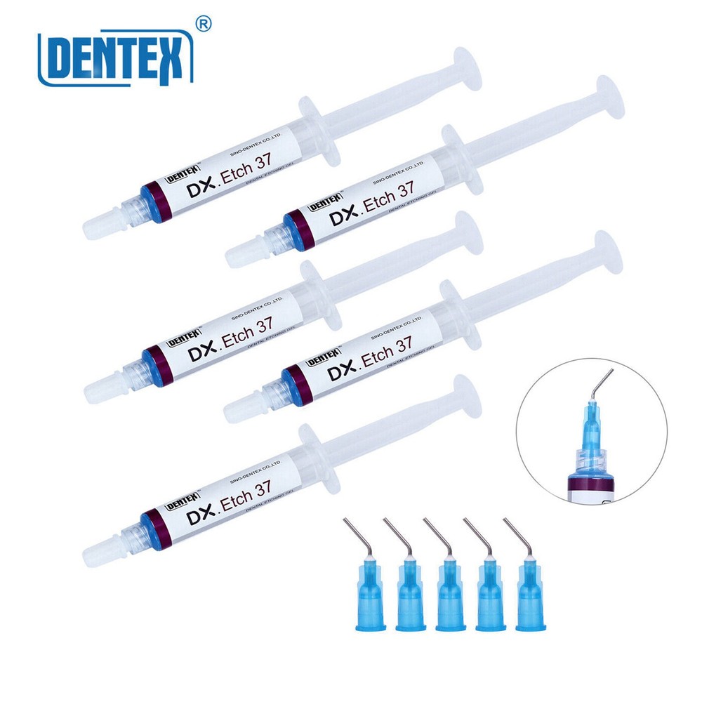 5 Kits Dentex Dental Acid Etch Etching Gel 37% 5 ml