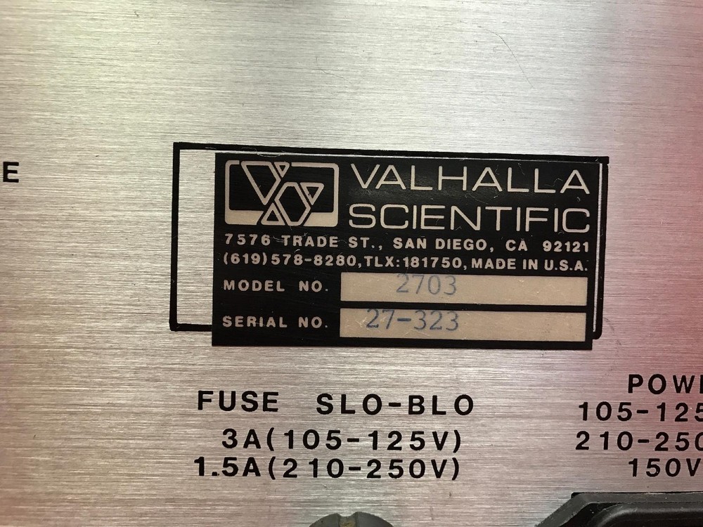 VALHALLA SCIENTIFIC 2703 Programmable AC Voltage Stand S/N 27323