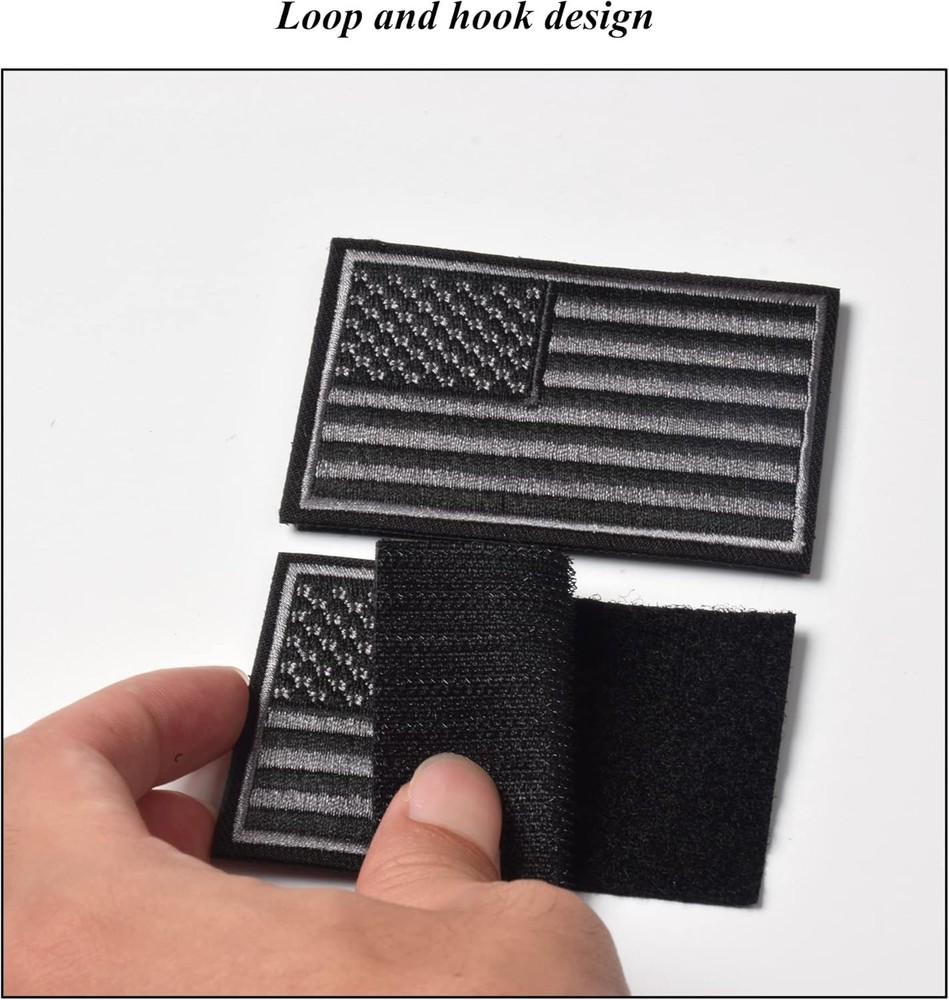 2PCS American Flag Patches, Hook & Loop Tactical Morale Patch Full Embroidery...