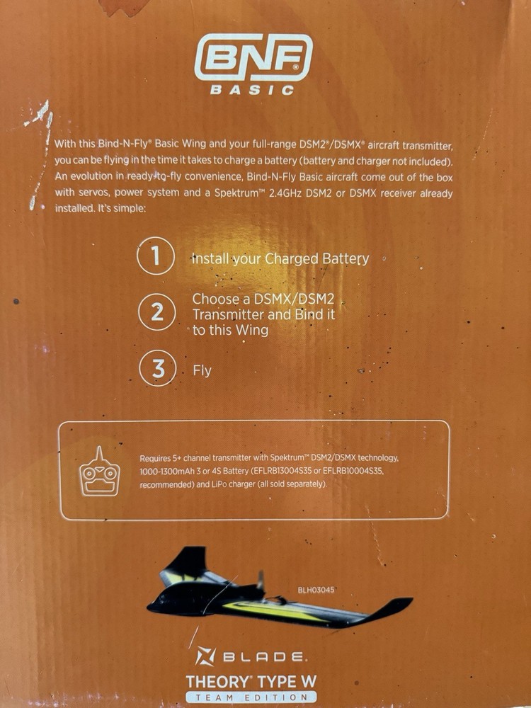 Blade Theory Type W Team Edition FPV Race Wing BNF Basic – Open Box – Rare