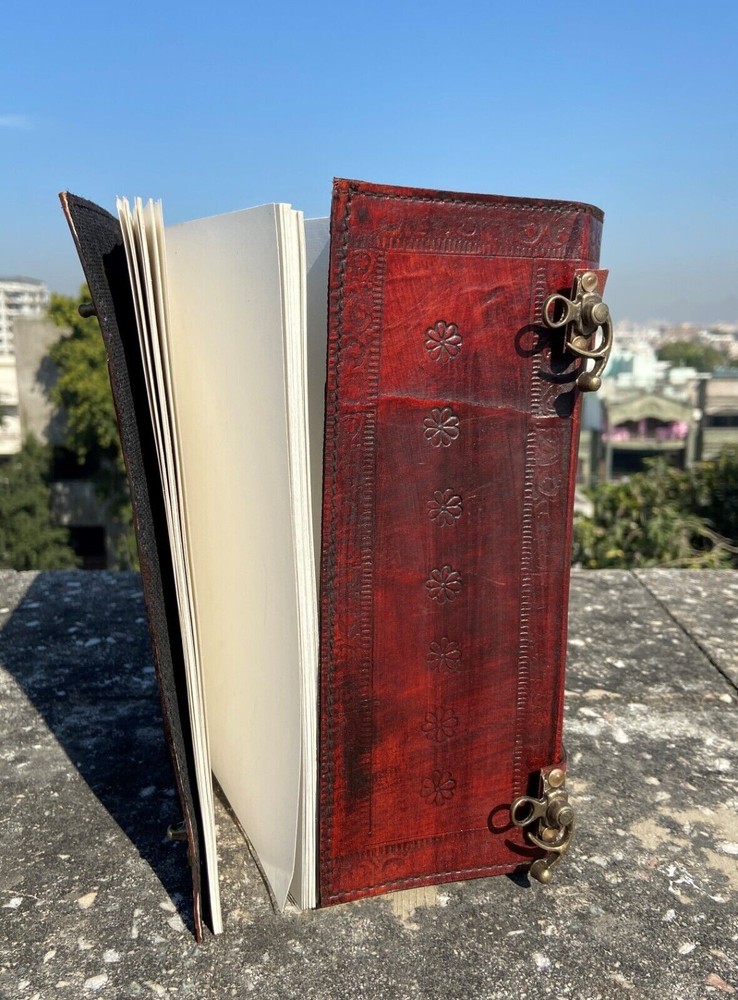 Extra Large 600 Page Brown Embossed Celtic Leather Unlined Diary Leather Journal