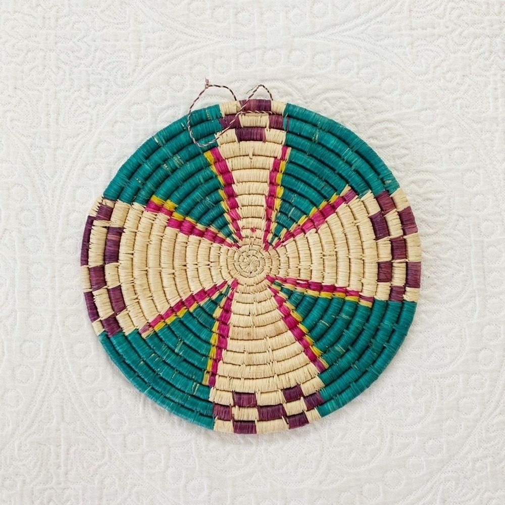 Boho Handwoven Trivet Basket Wall Hanging