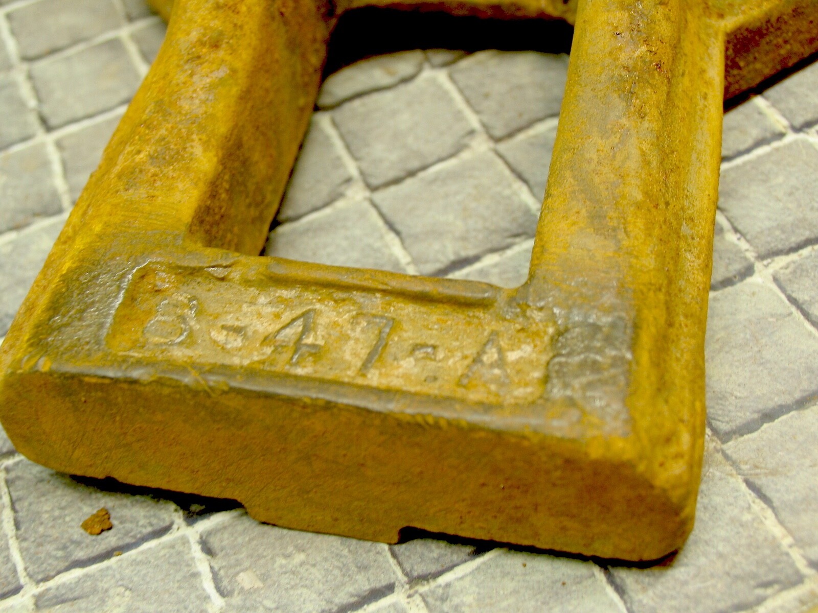 Pair Heavy Cast Iron Supports, right angle plates, 45 deg. base. #8-47A