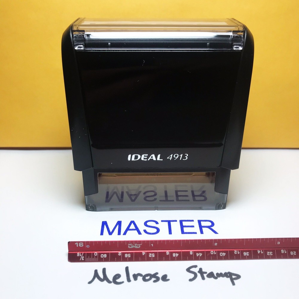 Master Rubber Stamp Blue Ink Self Inking Ideal 4913