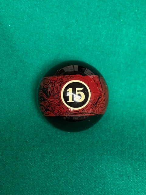 Pro Series Black Marble Pool Ball #15 (Single Ball From Set)