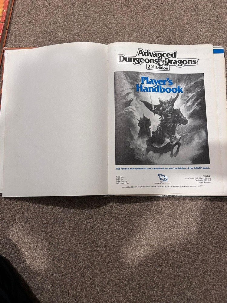 Advanced Dungeons and Dragons 2nd Edition Players Handbook