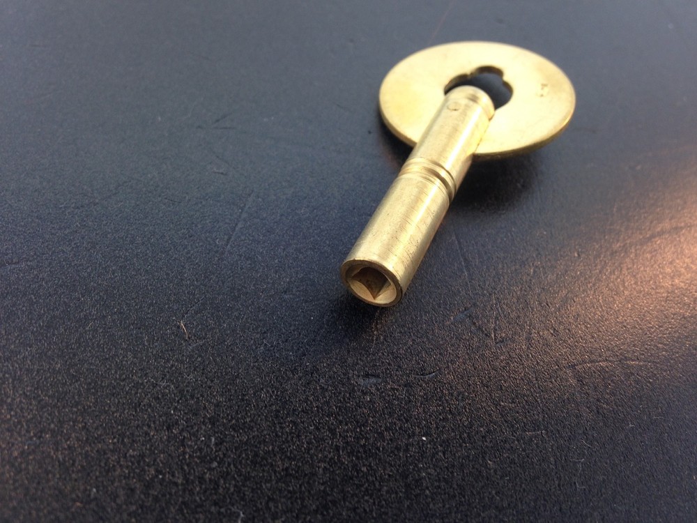 Clock Key New Solid Brass #5 size 3.4 mm or .134 in.