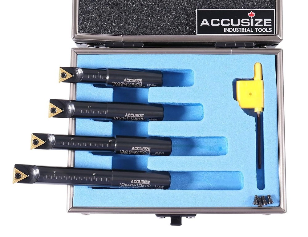 Accusize Indexable Boring Bar Set with Carbide Inserts
