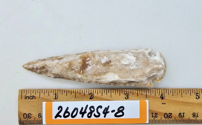4" Spearhead - Lance Head - Drill Point - Hand Knapped Agate