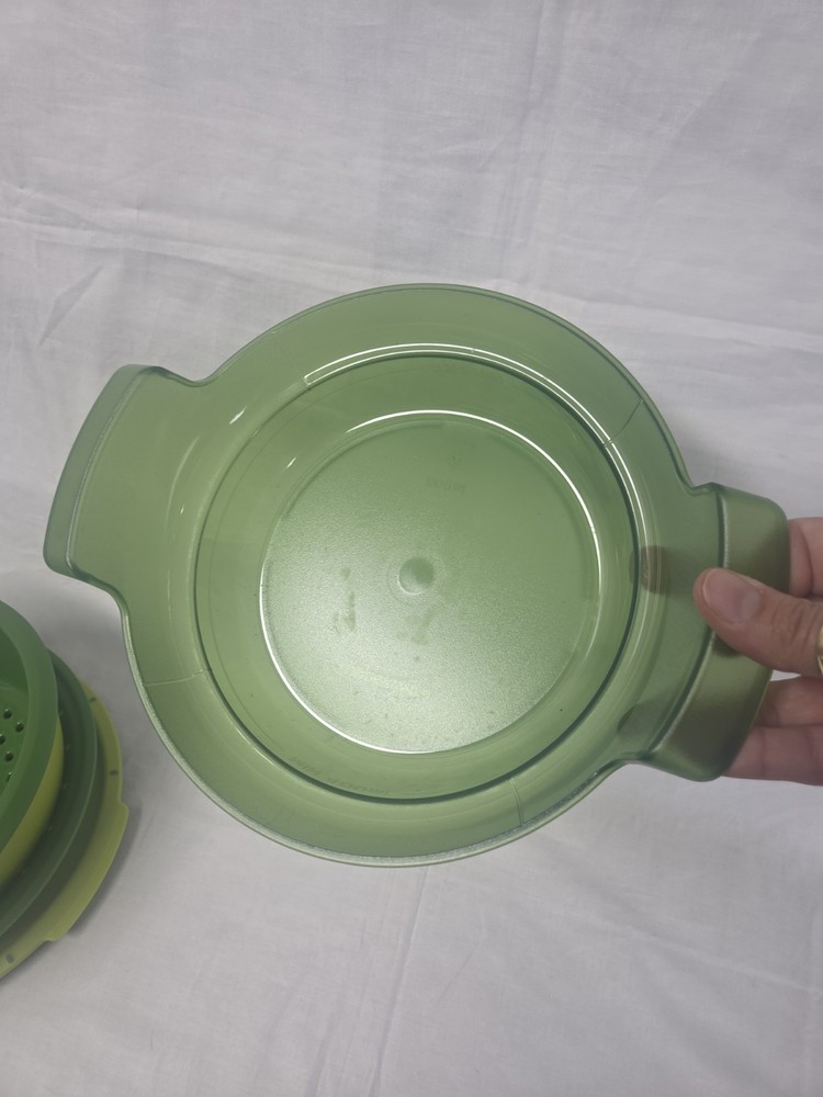 Tupperware Smart Steamer 4 Piece Set Green Microwave Steaming System