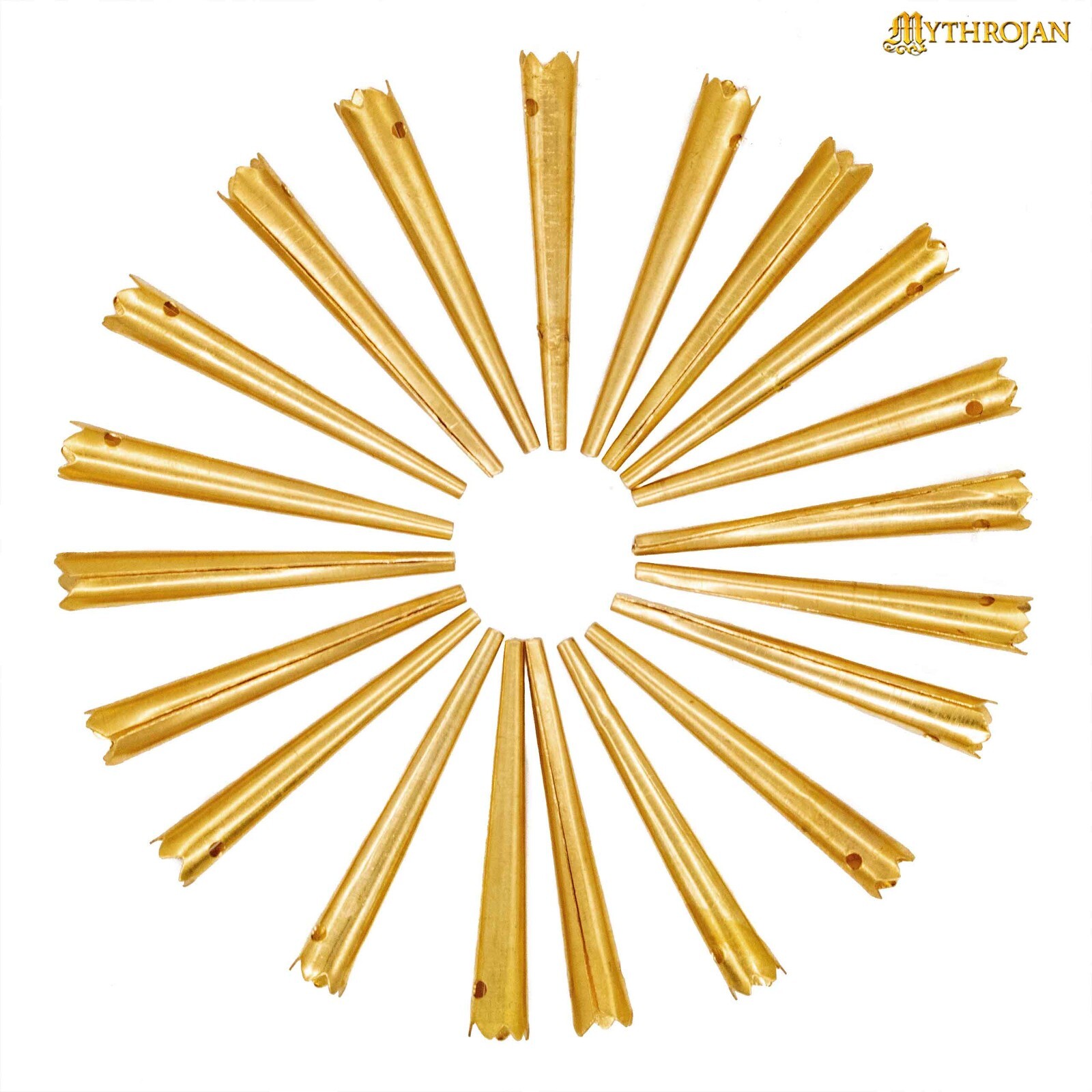 Brass Aiglets Medieval Viking Pure Solid Brass Chapes For Lacing Ends Set of 20