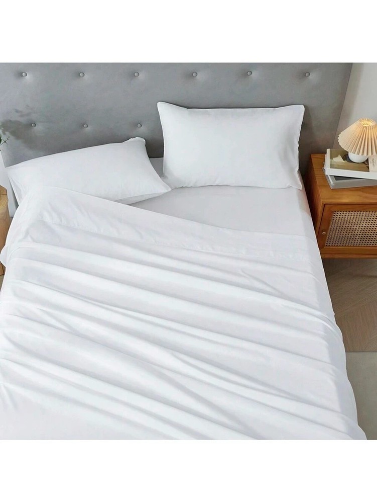 3/4 Piece Bed Sheet Soft Cooling Comfortable Breathable Bedding, White
