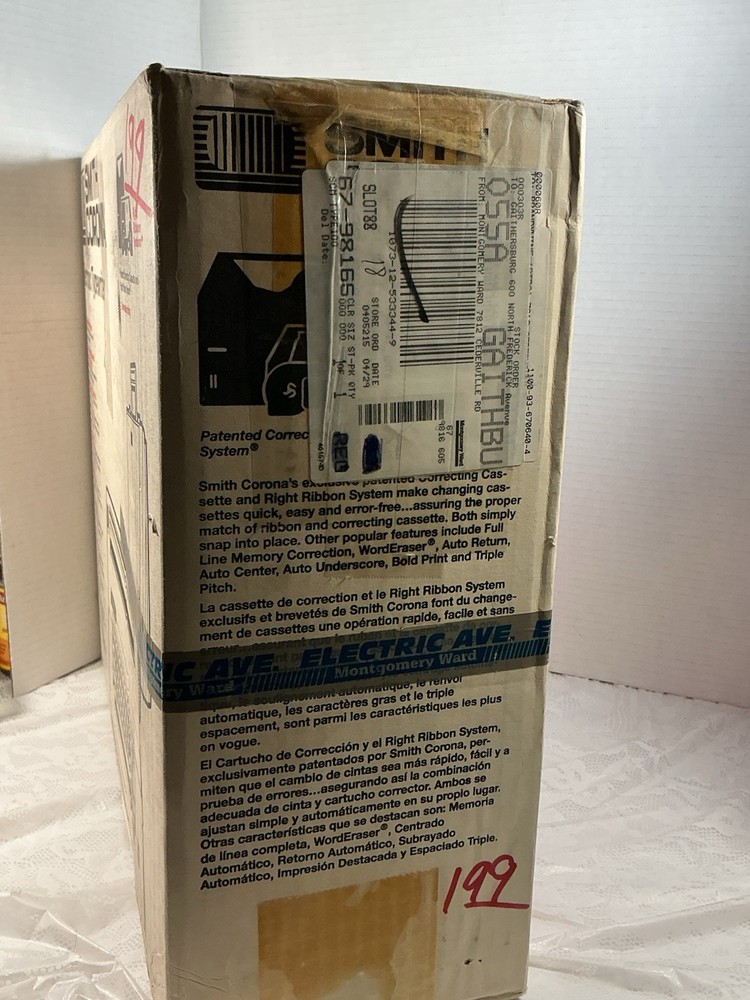Smith Corona Mark 100 Electronic Typewriter w/ Box Snap-In Correcting Cassette