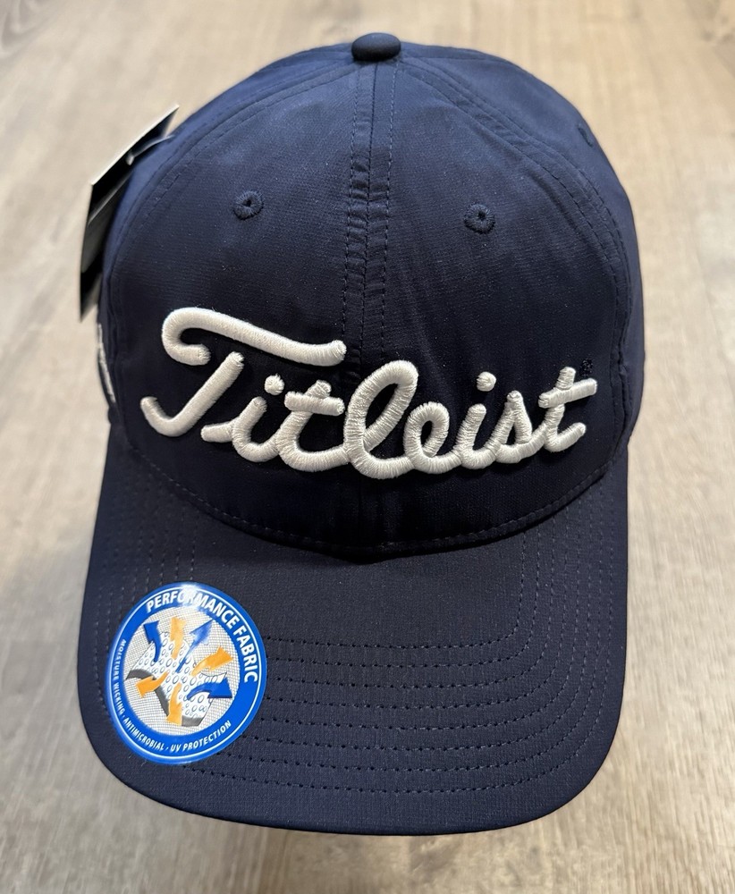 Titleist NXT Tour Adjustable Strap Golf Hat Script NOS Navy Blue NWT