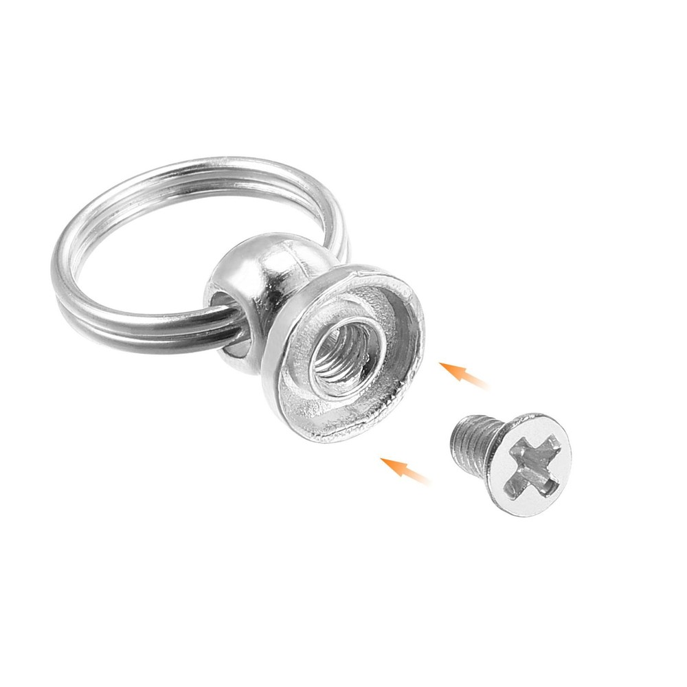 0.47" Round Button Head Pin Rivets Screw Silver 10pcs