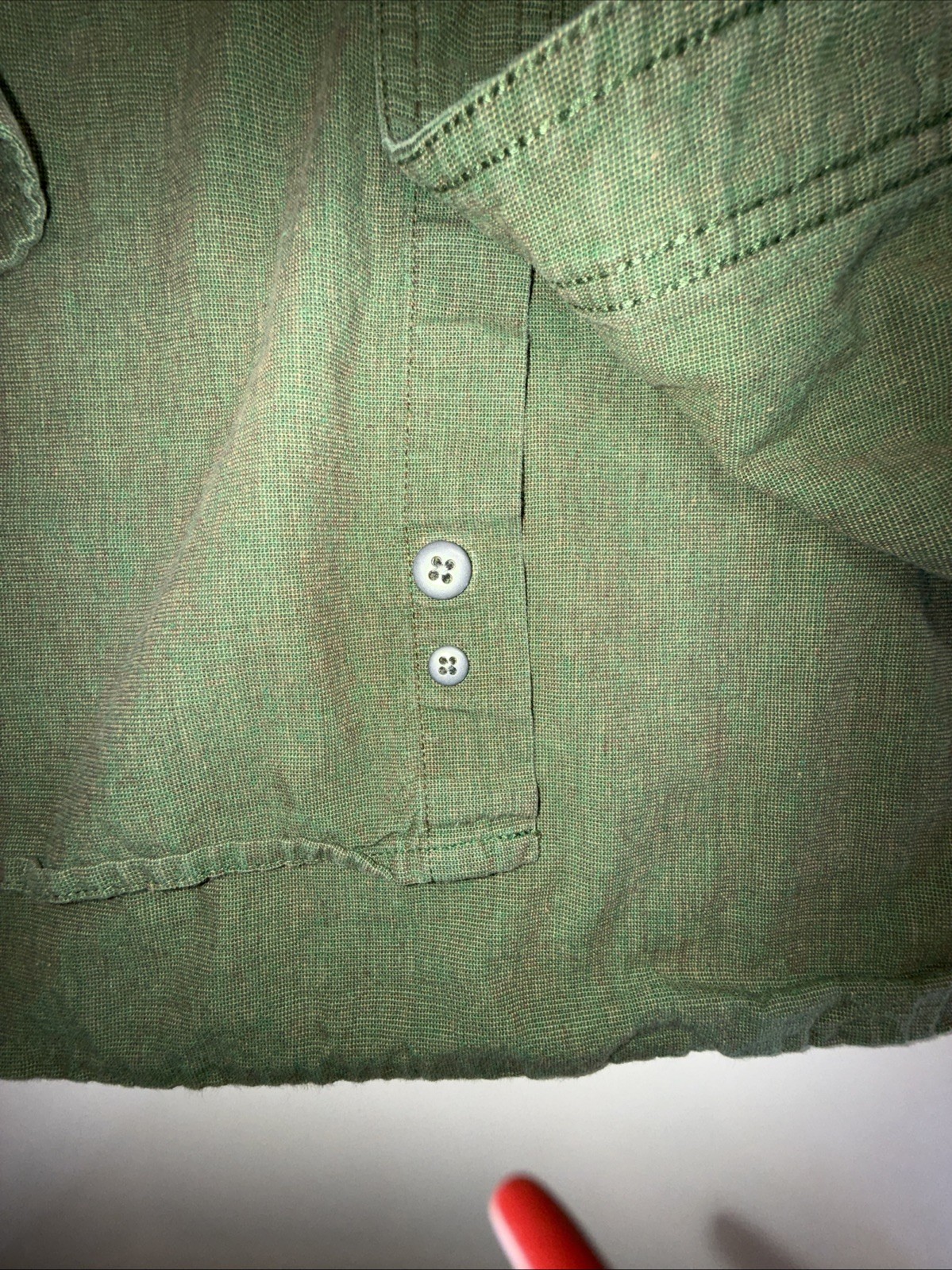 Vintage Wrangler men's X-Large green band collar button shirt