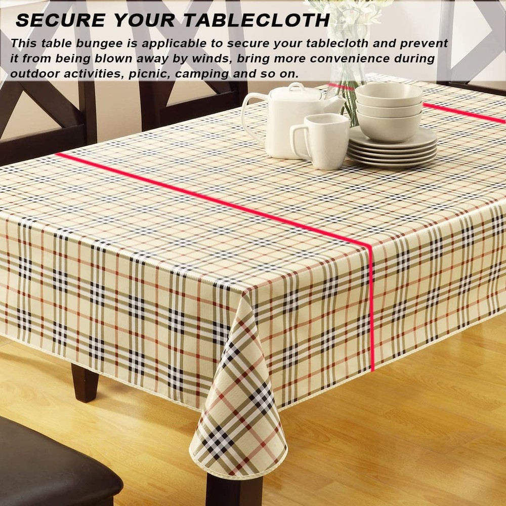 16 Pack Table Bungees, Tablecloth Strap Elastic Table Cloth Band Shock Absorb...