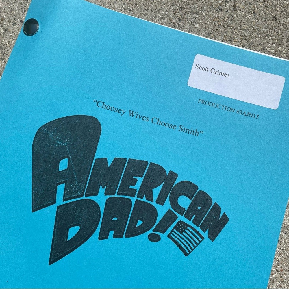 American Dad Scott Grimes Steve Smith 2007 Production Used Table Draft Script
