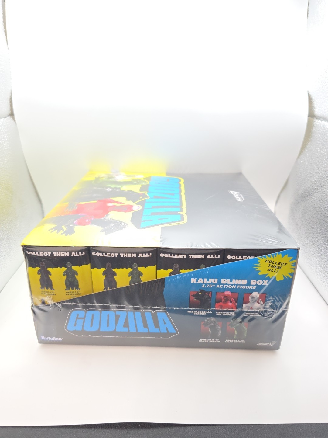 SEALED BOX OF 12 SUPER7 REACTION GODZILLA KAIJU BLIND BOX FLAT CASE FIGURES