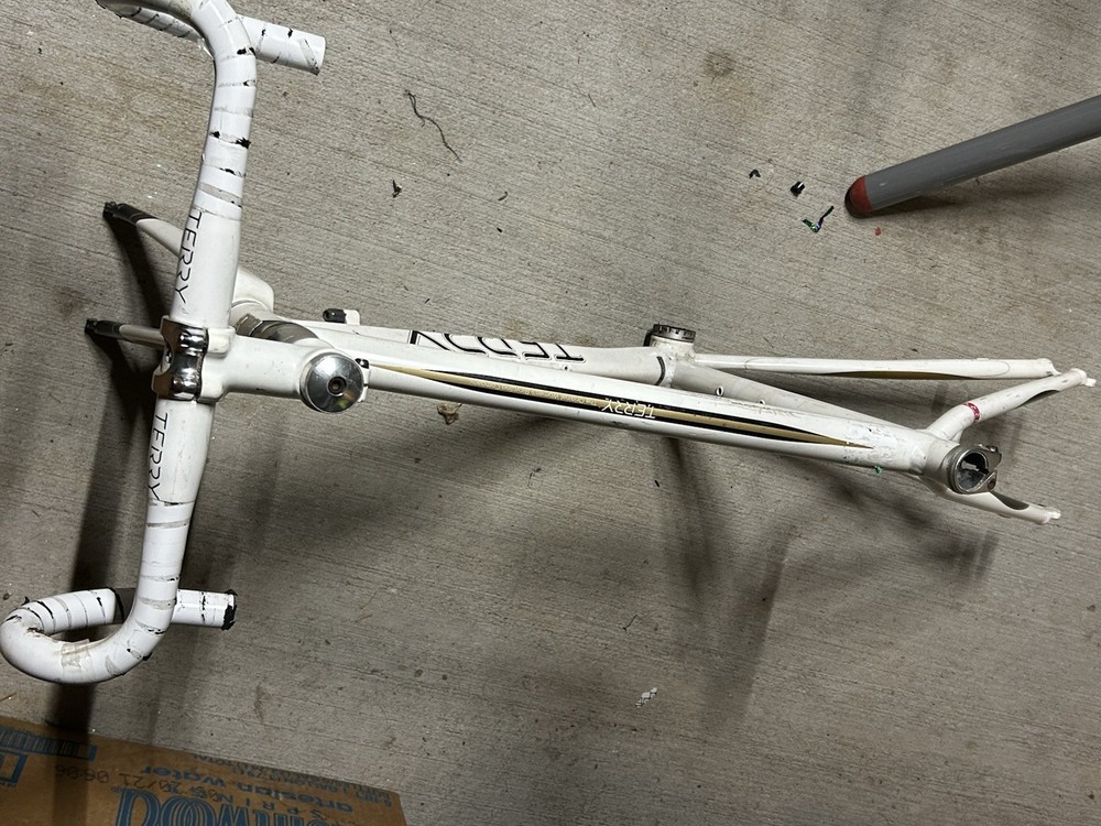 Terry Tailwind White Bicycle Frame. Includes Frame , forks, & Handlebars.