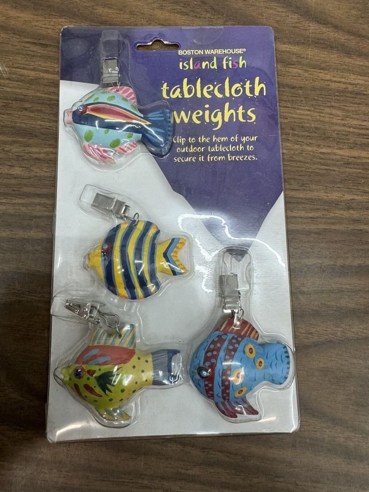 Boston Warehouse Tropical Fish Tablecloth Weights  Set/4