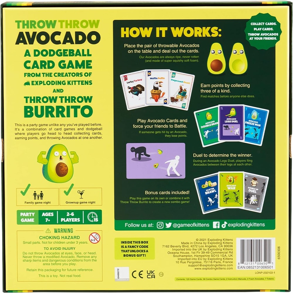 new sealed THROW THROW AVOCADO by Exploding Kittens A Dodgeball Card Game