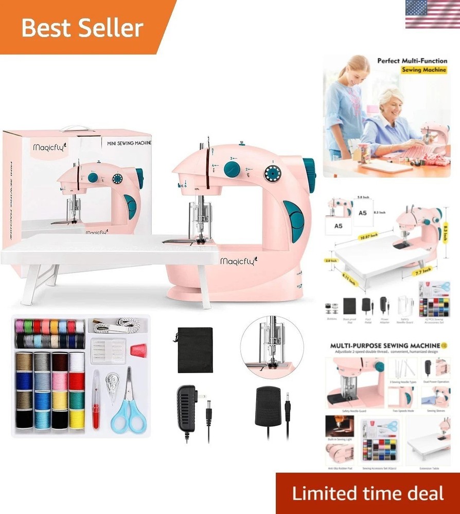 Mini Sewing Machine with Extension Table, Dual Speed Portable Sewing Machine ...