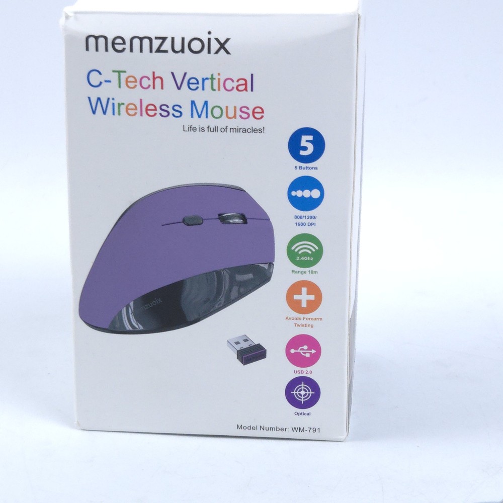Wireless Vertical Mouse Ergonomical Adjustable DPI Reduce Forearm Strain