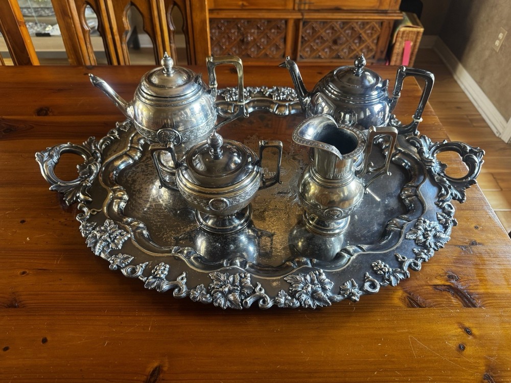 Silverplated Antique 5 Piece Coffee & tea Set