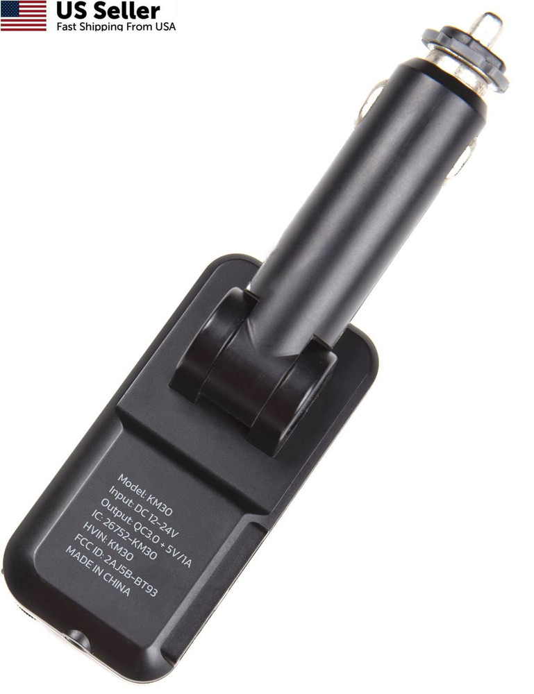 Nulaxy KM30 Bluetooth Car Adapter, FM Transmitter with 1.8" Small, Black