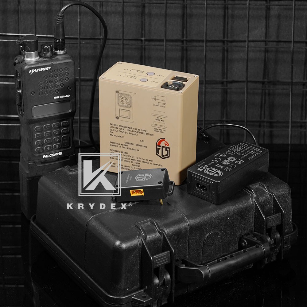KRYDEX FCS Military BB-2590 Rechargeable Li-ion Battery Case 2x16.8V Output Tan