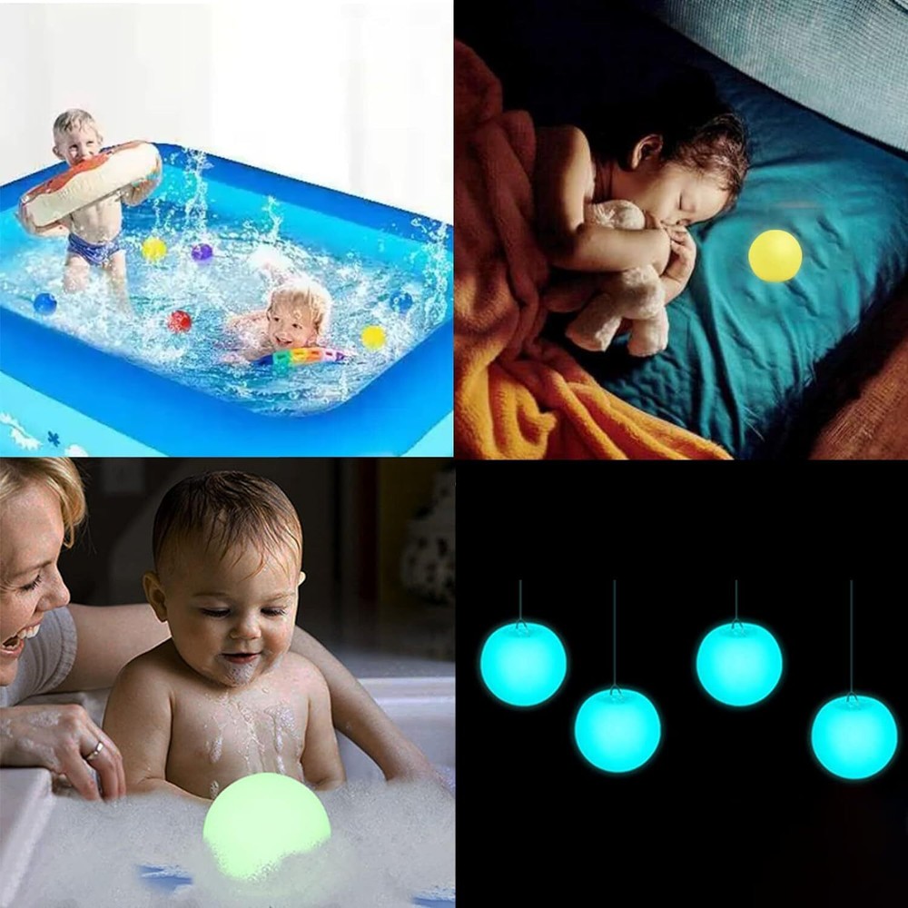 Borelor Floating Pool Lights,3-Inch USB Rechargeable & Remote 3Inch, White